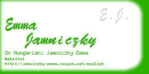 emma jamniczky business card